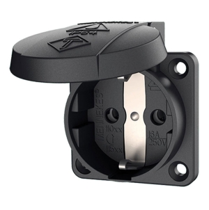 TOMA EMPOTRABLE SCHUKO NEGRO 16AMP 2P+T 250V IP54