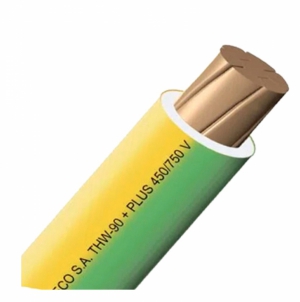 CABLE THW-90+PLUS 450/750V 10AWG AMAR/VERDE