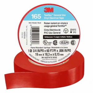 CINTA AISLANTE TEMFLEX 165 VINILO 3/4"X 18MTS ROJO